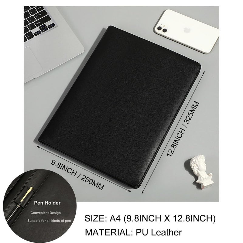 WELLYUK 19 بوصة × 13 بوصة Padfolio Clipboard A4 Office File Clip Binder Folder Document Organizer Portfolio Write Pad حامل بطاقة العمل وسادة المؤتمر المغناطيسي مع حامل القلم - Image 5